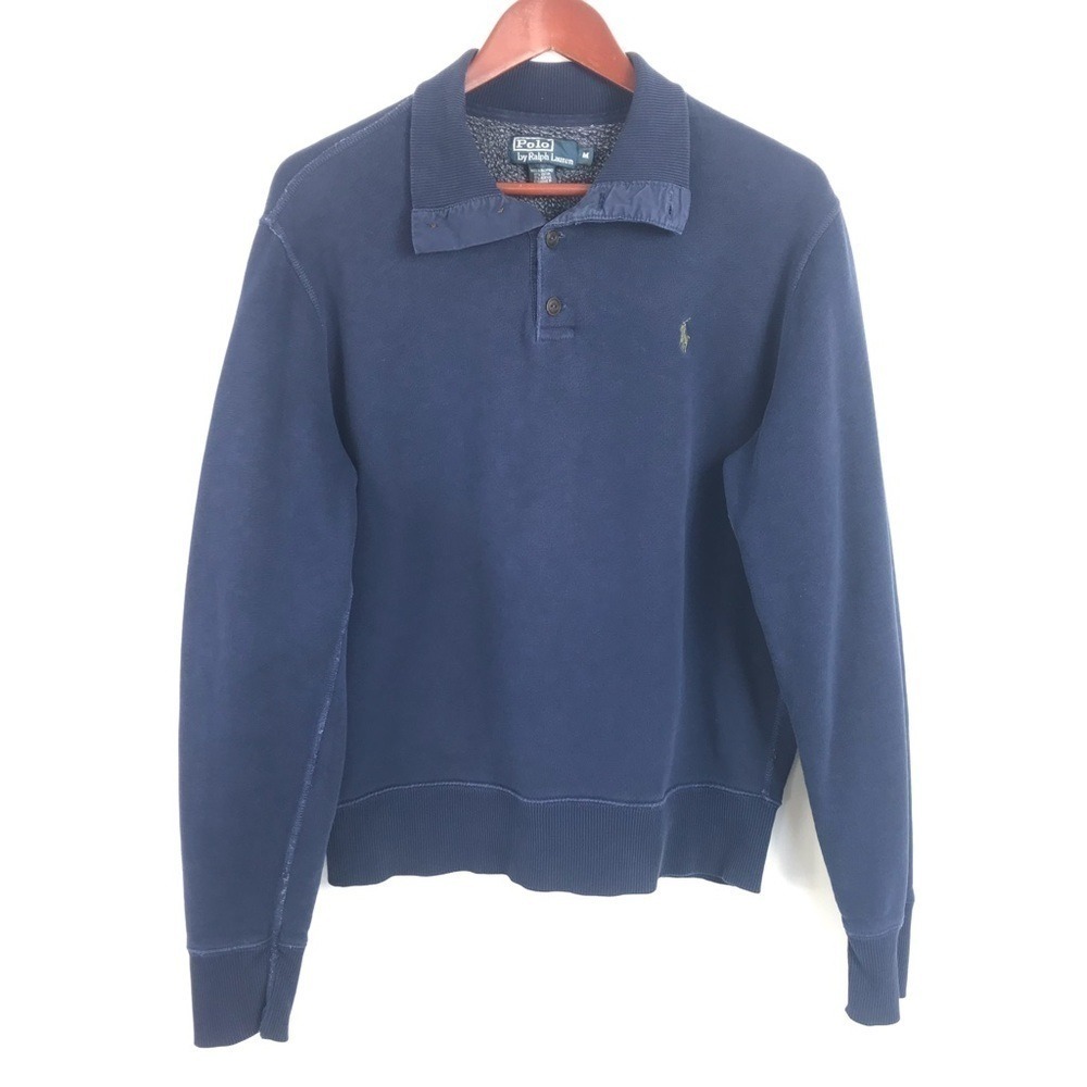 Polo Ralph Lauren Mens Blue Long Sleeve Sweatshirt Size M Preppy Ivy League